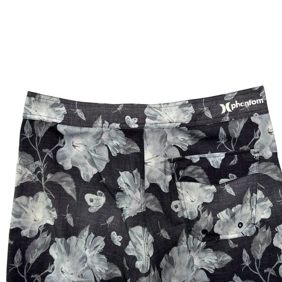 Hurley Men's Size 32 Phantom Black & Gray Floral Print Boardshorts - Picture 7 of 11